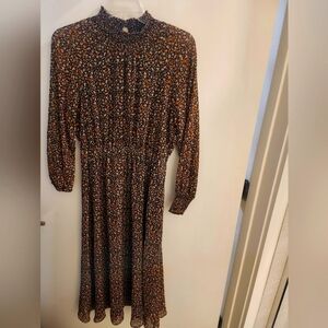 Madewell Georgette Smocked-Neck Midi Dress in Folktale Paisley Size Small